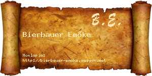 Bierbauer Emőke névjegykártya